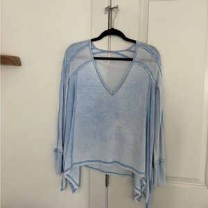 Free People Pacific blue thermal long sleeve